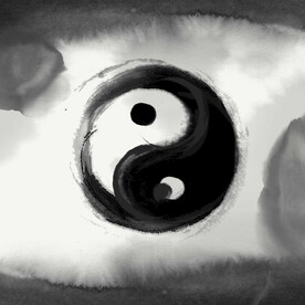 太极玄关水墨画