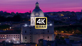 短视频素材夜晚城市建筑群清真寺