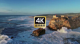 短视频素材海浪猛烈拍打礁石