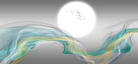 装饰画 晶瓷画 线条 月亮