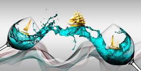 装饰画 晶瓷画 高足杯 酒杯