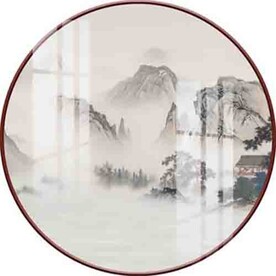 新中式圆形装饰画图片