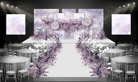 紫色莫奈油画婚礼