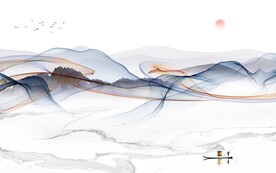 线条唯美客厅山水 TIF分层