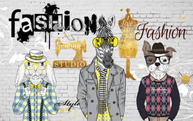 个性男装服装店工装背景墙