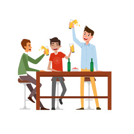 喝啤酒卡通人物