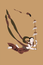 敦煌莫高窟322窟壁画持幡飞天