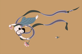 敦煌莫高窟322窟壁画撒花飞天