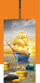 装饰画 晶瓷画 帆船