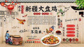 大盘鸡背景墙 