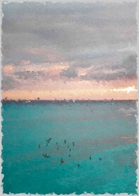 5070数字油画装饰画晨曦大海