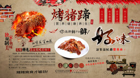 烤猪蹄背景墙