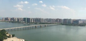 清远国际酒店鸟瞰北江视频