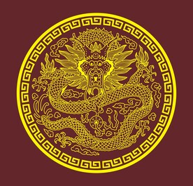 龙花纹烫印 