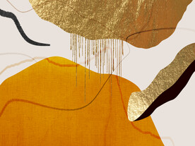 金箔几何电表箱装饰画