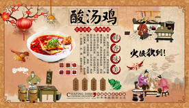 酸汤鸡背景墙