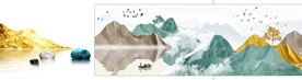 装饰画 新中式 抽象山水画
