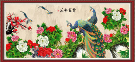 孔雀牡丹图