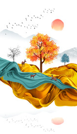 轻奢麋鹿装饰画