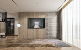 现代轻奢客厅场景背景墙