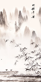 装饰画 新中式 竹报平安