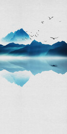 装饰画 新中式 水墨山水画 鸟