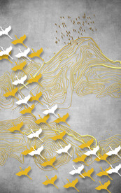 装饰画 线条 抽象画 飞鸟