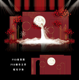 红色婚礼背景图片