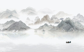 新中式水墨山水图片