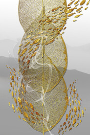 装饰画 抽象画 线条 鱼