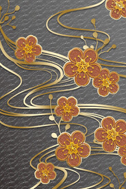 装饰画 抽象画 线条 花