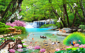 金桥富路风景背景墙