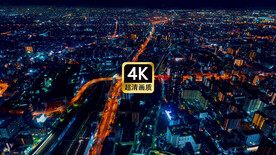 短视频素材航拍夜晚城市建筑群