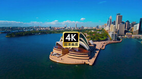 短视频素材航拍悉尼歌剧院周边