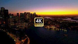 短视频素材傍晚海港城市建筑群