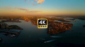 短视频你素材傍晚的海滨城市游艇