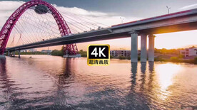 短视频素材夕阳下唯美跨海大桥