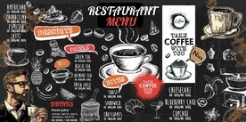 欧美风黑板咖啡西式快餐背景墙