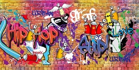 欧美风头涂鸦餐饮酒吧背景墙壁画