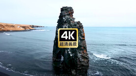 360度航拍热带海滩名胜礁石