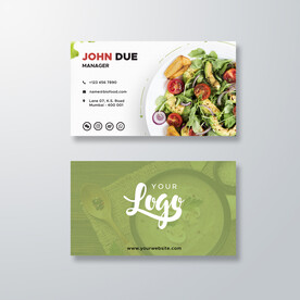 素食素餐厅营养师名片设计模板