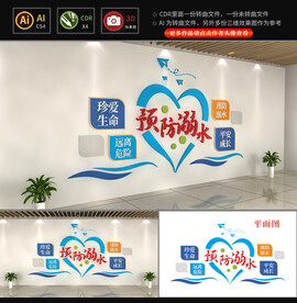 预防溺水校园安全教育文化墙