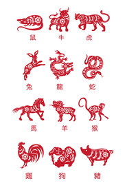 12生肖剪纸