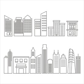 商用建筑群矢量图