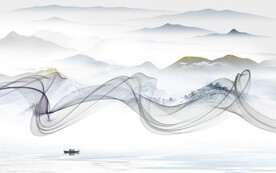 人气现代山水画 TIF分层图