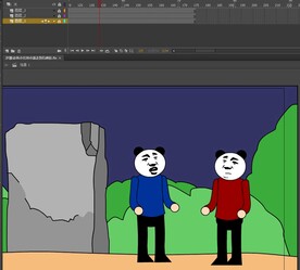 沙雕动画小红和小蓝走到石碑前