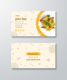 意大利西餐厅名片设计模板