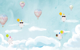 卡通儿童房背景墙