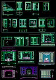 整木家具背景墙图纸
