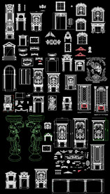 石材壁炉背景墙CAD图库